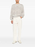 Emporio Armani crew neck pullover with checkered inlay graphic and logo