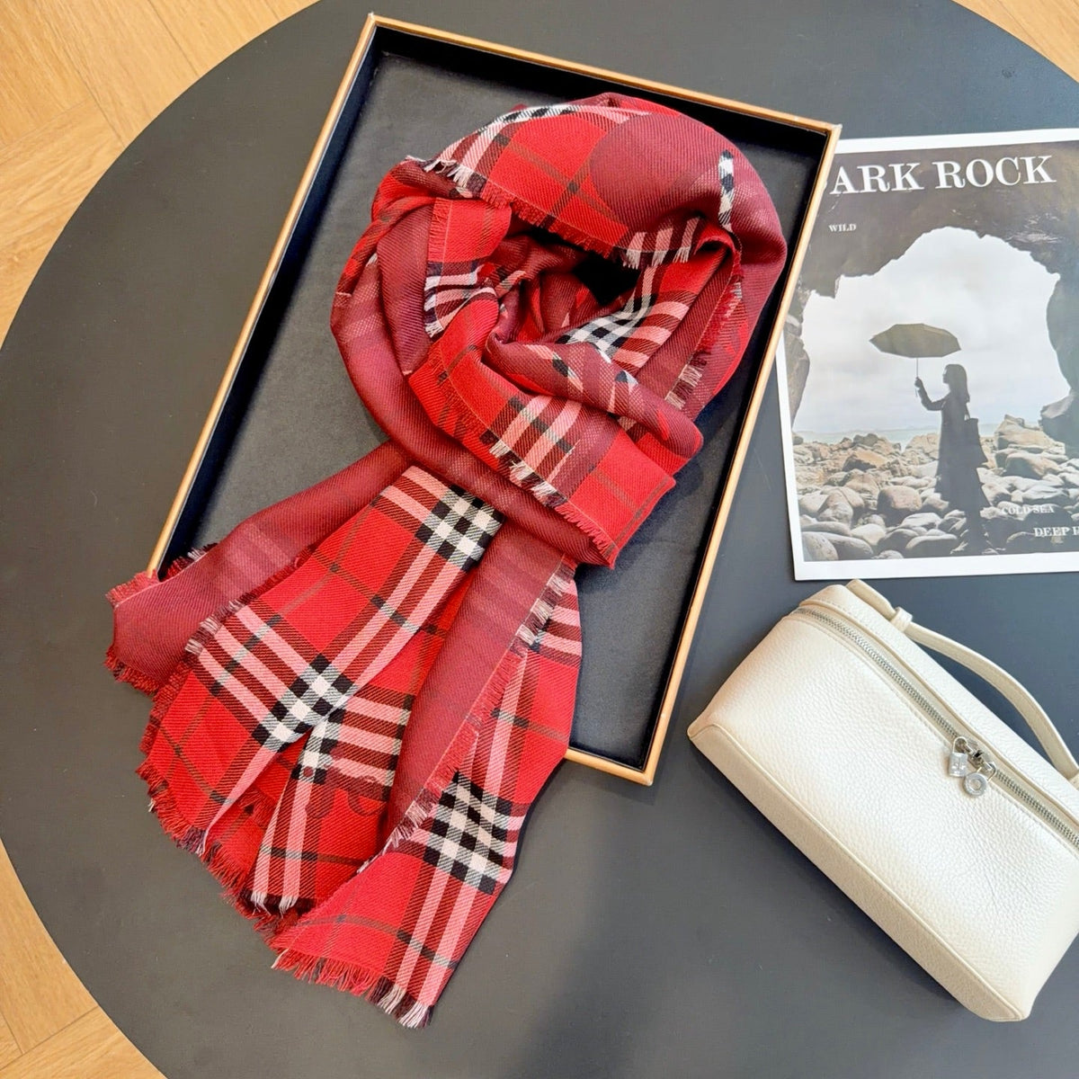 Burberry Style Classic Plaid Fringe Scarf